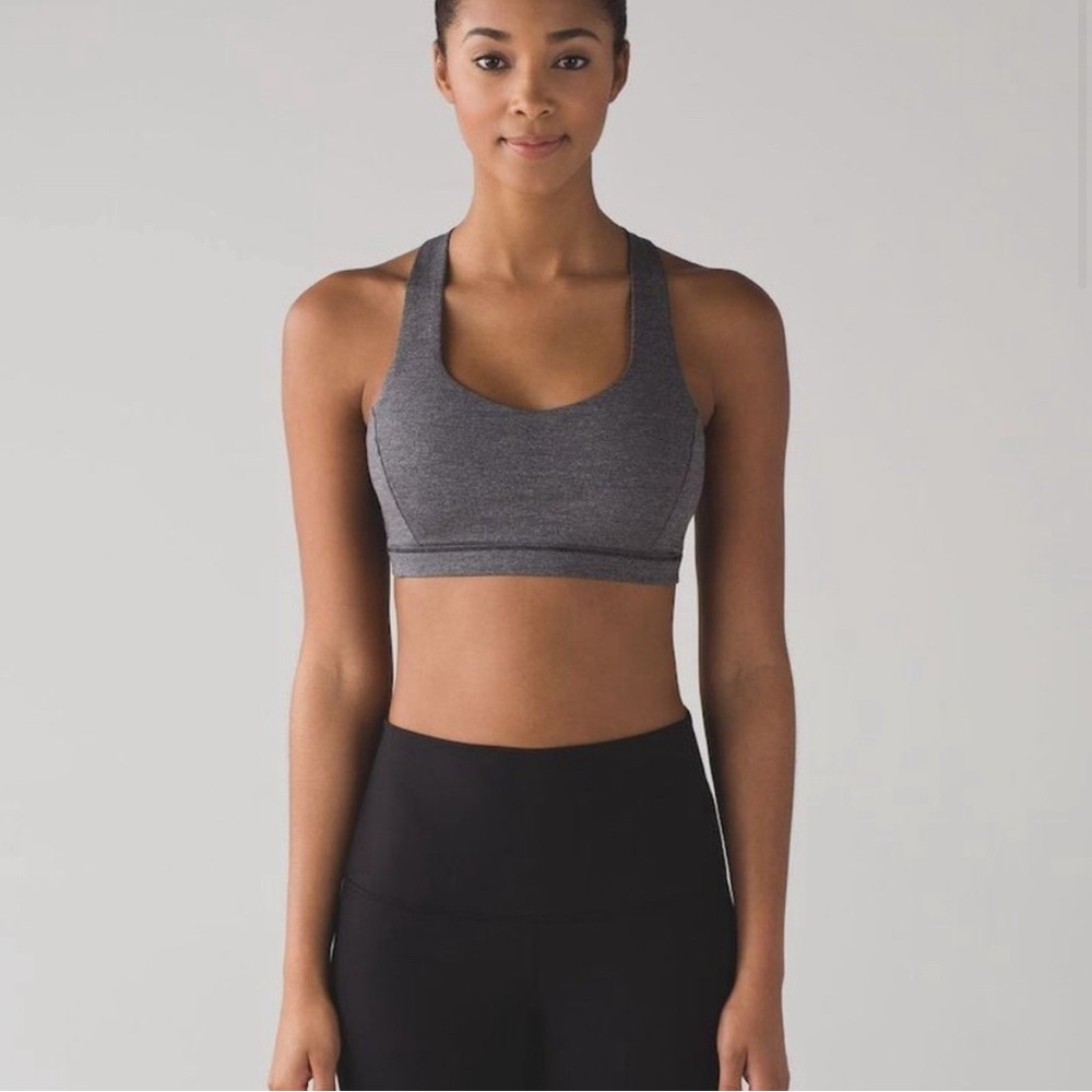 Lulu Lemon Heather Grey Free To Be Serene Sports Bra